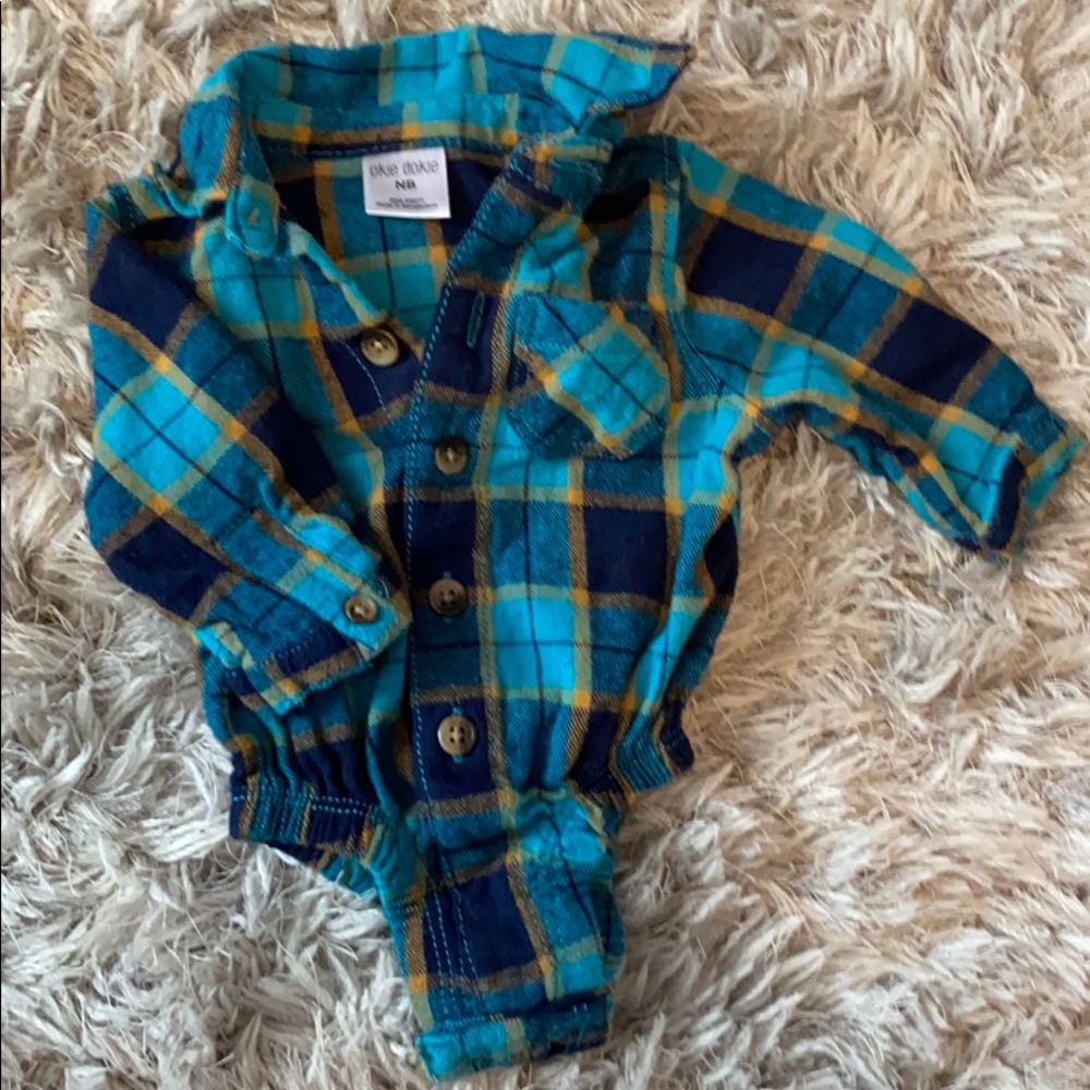 Baby boy flannel onesie
